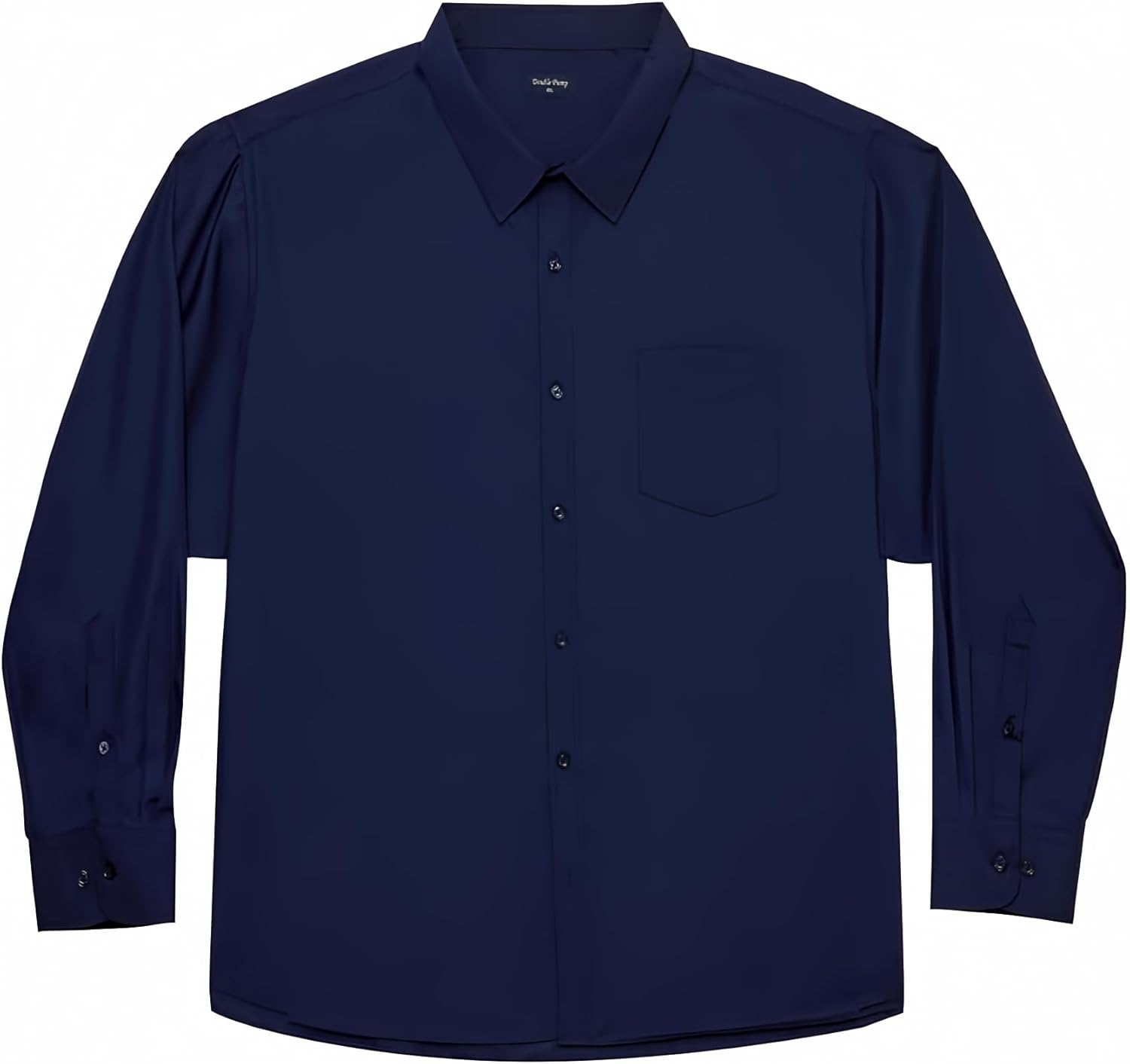 Double Pump Big and Tall Dress Shirts for Men Long Sleeve Business Casual Solid Button Down Shirts from XXL(T) to 6XL(T)