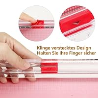 Mini-Papierschneider, Papierschneider Guillotine A4 A5 mit automatischer Sicherheitssicherung für Papieretikettenkarte, Handwerkspapier und Fotos (Pink) – Ansicht 5