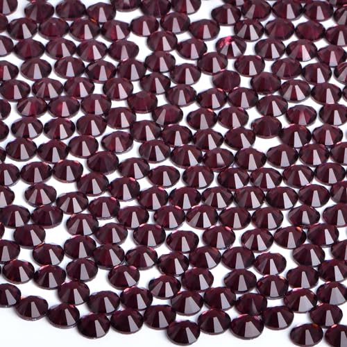 2880 Pieces SS10 Amethyst Hotfix Rhinestones Flatback Round Crystal Glass Rhinestones Gems for Crafts Nail Face Art Clothes Shoes Bags DIY
