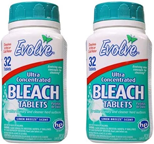 Evolve Concentrated Bleach Tablets -32-ct (Pack of 2 Linen Breeze)