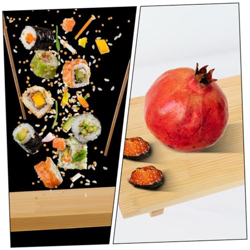 Set 2 platos para sushi estilo japonés de madera miniatura 4