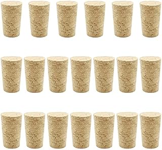 Yuzhou 20 PCS Tapered Cork Plugs, 22x35x17mm Wood Corks Plugs Soft Wooden Bottle Corks Tops Wood Wine Beer Stopper Wooden Corks Replacements Tapered Blank Wine Corks Tapered Wine Corks New Tapered