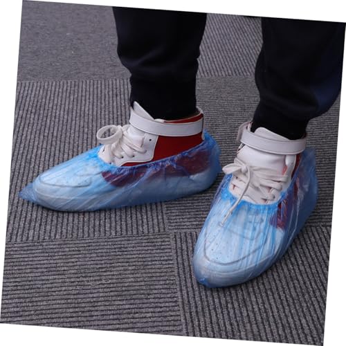 OUNONA - Fundas desechables para zapatos de polietileno, paquete de 100 unidades, talla única (mediana), color azul, para limpieza de alfombras miniatura 7