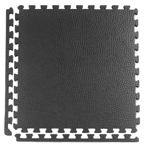Greatmats Home Gym Floor Tiles 2x2 Ft Pebble Top 10 Pack (Black)