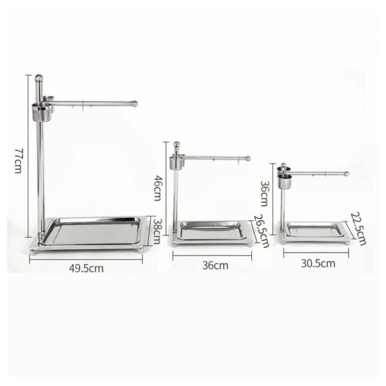 Baoblaze Bird Training Stand Soporte para Entrenamiento de Aves Percha para Loro Base Desmontable Accesorios de Acero Inoxidable Adecuado para el Hogar y Actividades Diarias, Grande