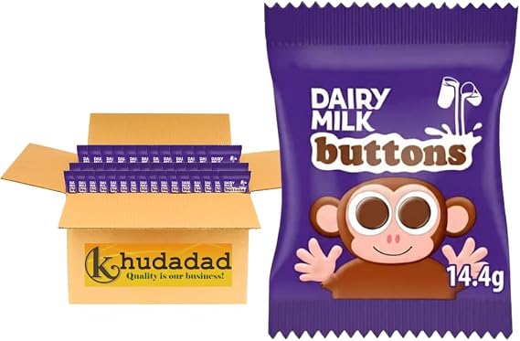 Chocolate Bundle with Dairy Milk Buttons – 14.4g Bags | Smooth & Creamy Milk Chocolate Buttons | Perfect for Snacking, Sharing & Gifting (4x)