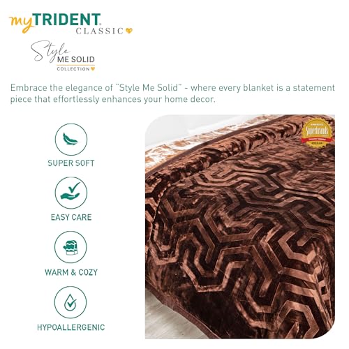 Image of MYTRIDENT Classic Style Me Solid Single Mink Blanket, 4kg, 100% Polyster, Salmon