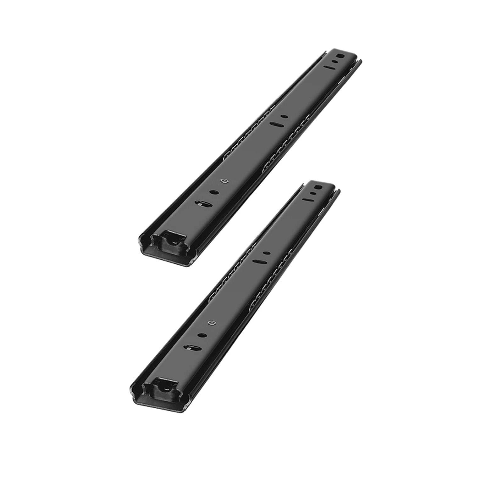 Szyny do szuflady Prowadnice kulkowe do szuflad z pełnym wysuwem, stalowe, czarne, 250-450 mm, opakowanie 2 szt(250mm/10in)