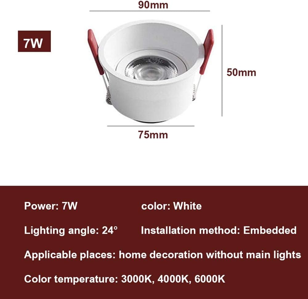 USMJQVZ 3 Pack Corridor LED Recessed Lights 5W,7W LED Recessed Ceiling Light Living Room White Aluminum LED Can Light LED Recessed Lighting 3000K, 4000K, 6000K Optional