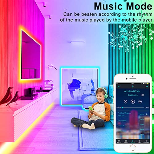 Led Strip Lights - 100Ft Led Light Strips, Music Sync Color Changing Led Strip Lights, Bluetooth Led Strip Lights With Remote, 5050 Led Strip Lights For Bedroom,Home Pary And Decoration (100Ft) #TOP2