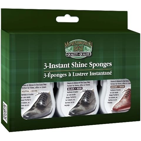 Moneysworth & Best Instant Shine Sponge-Pack of 3 (Black/Neutral/Brown) Cover