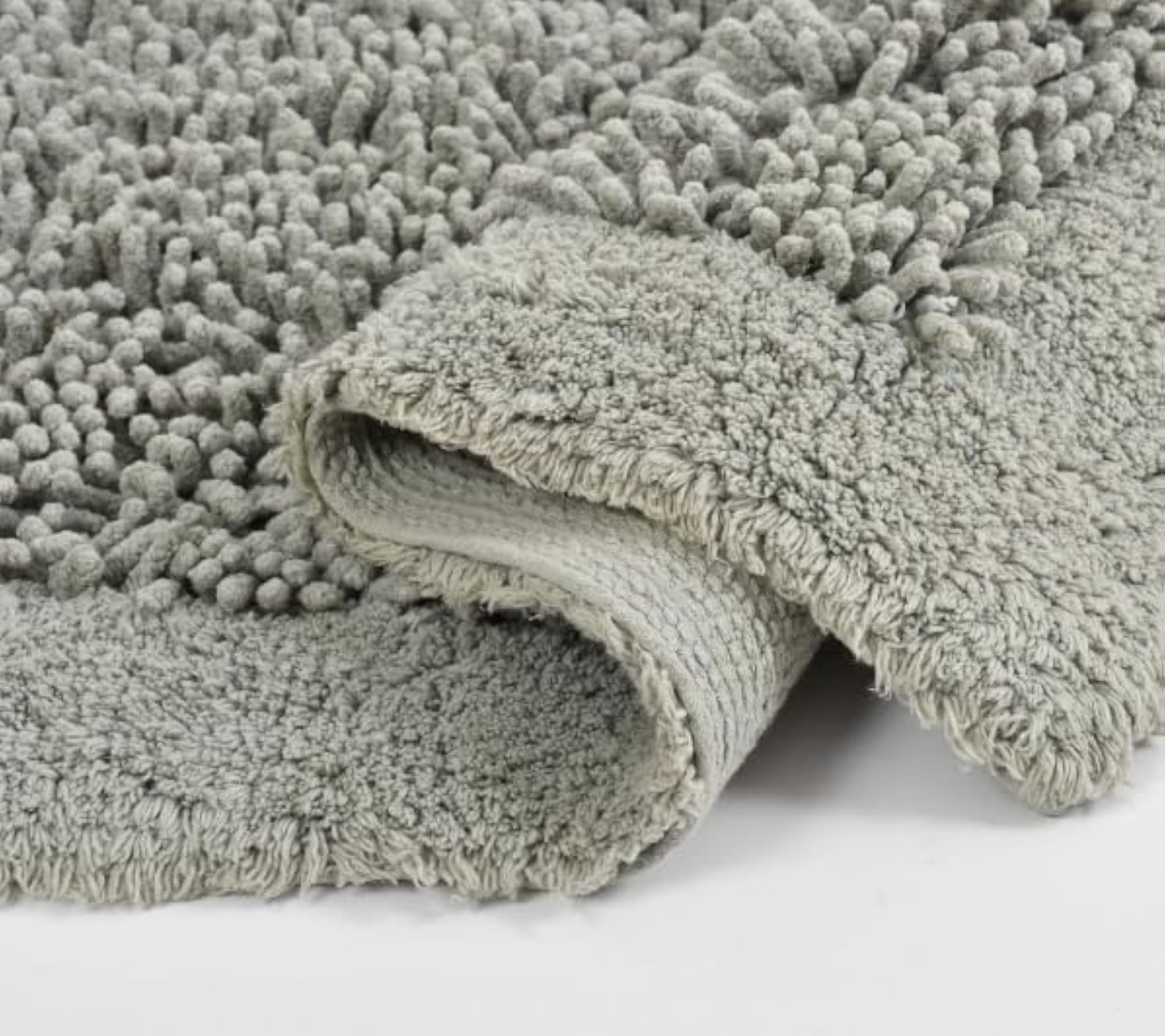 Luxury Silver Grey Twist Bathmat, Super Soft & Quick Dry