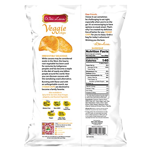 Wai Lana Veggie Chips - Gluten Free, Non-Gmo, Vegan, Zero Trans Fats (Barbeque, 8 Ounce (Pack Of 9)) #TOP1