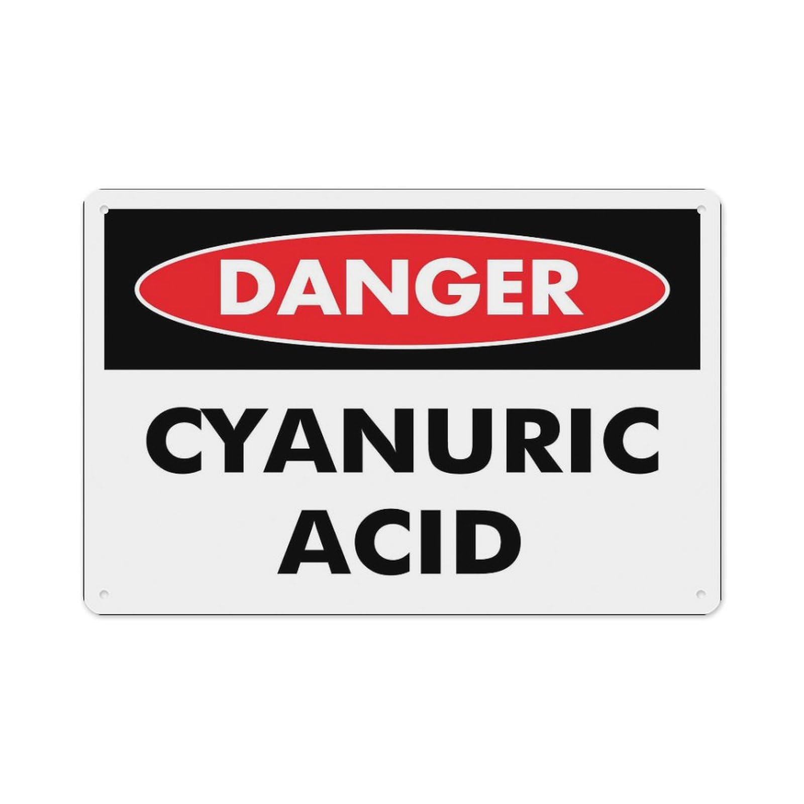 peiyeety Danger Cyanuric Acid Sign Aluminum Tin Warning Signs for Home Outdoor Garden 12X16 Inches