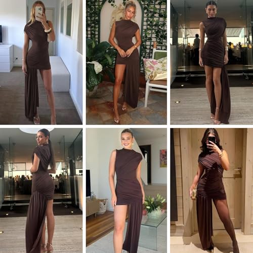 Robe de cocktail plissée fluide JUMISEE mini robe chic pour silhouette élancée