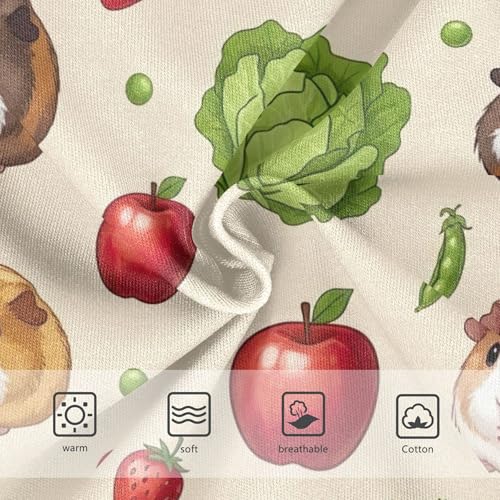 Cute Guinea Pigs Vegetables Beige Cute Panties Girl Toddler Girls Underwear Cotton Pattern Kids Undies Briefs 2t3