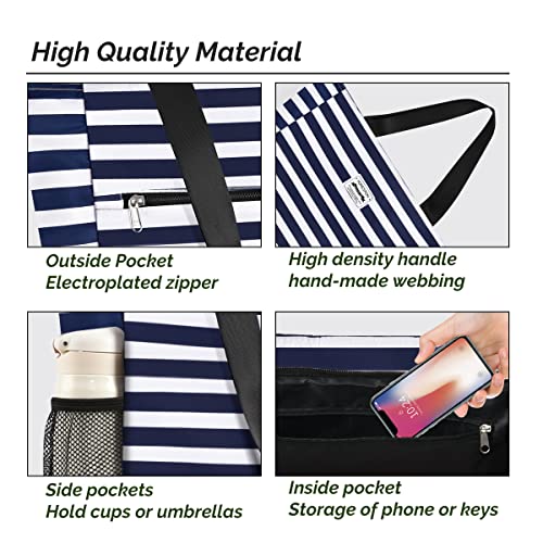 Image of Buringer HOMESPON Large Tote Bag with Pockets shoulder bag Lightweight for Travel Hiking Beach Gym