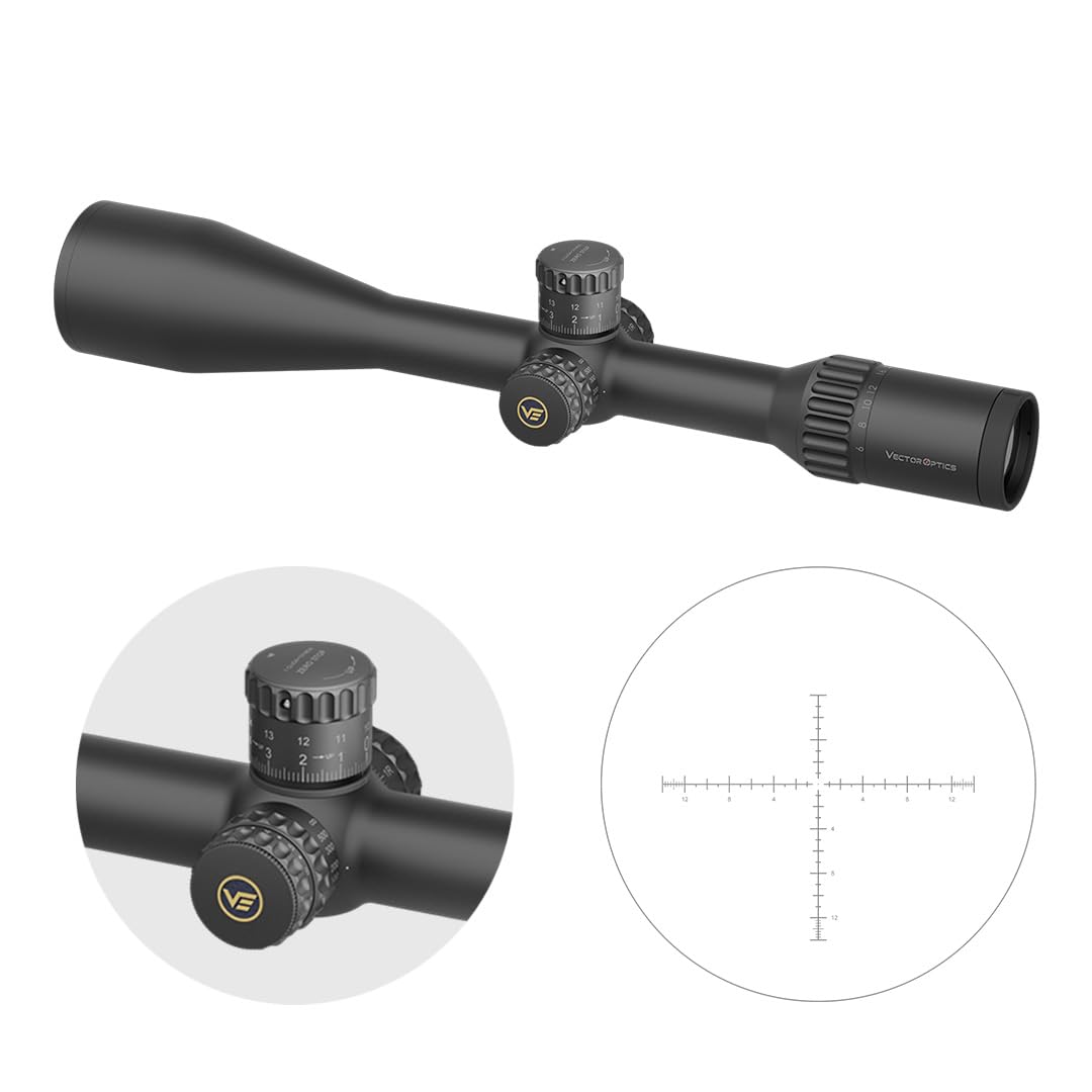 Vector Optics SCOL-TE52 Continental 6-48x56ED SFP MOA - Cannocchiale per sport, airsoft e caccia, fucile ad aria compressa, mirino mirino per fucile, scopa rifle scope, accessori