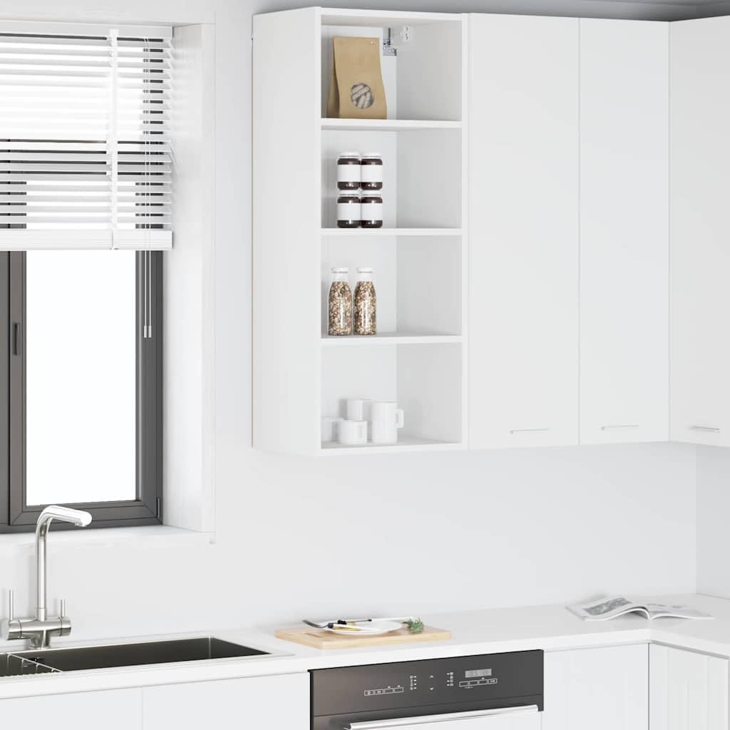 Moderner Hängeschrank mit Speicherfunktion aus Holzwerkstoff in Weiß 40 x 29,5 x 100 cm für Ihre Kücheneinrichtung und praktisches Küchenzubehör
