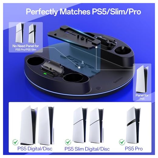 NEWDERY PlayStation 5 Console Stand & Charger