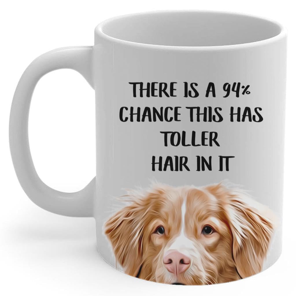 Funny Copper Nova Scotia Duck Tolling Retriever Coffee Mug 11oz White - This Ceramic Cup Has Pet Hair In It - Gifts for Dog Lovers