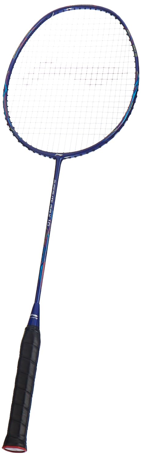 Li-Ning G-Force Superlite Max 10 Carbon Fibre Badminton Racket with Free Full Cover(80 Grams, 28 Lbs) (Navy/Silver/Red)