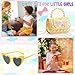 LJCTULY Bow Kids Purse for Girls Beaded handle Yellow Shoulder Handbag with Adjustable Strap, Zipper Toddler Crossbody Purses Small Birthday Gifts for Little Girls Fashion Purse with Heart Glasses