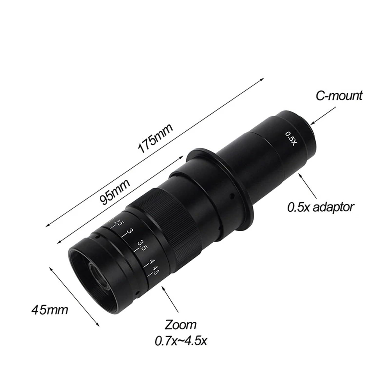 4K 48MP USB HDM/I Digital Video Electronic Microscope Camera 130X 150X 180X Zoom C Mount Lens LED Light Lab Phone Repair Tools(180X Lens LargeBase1)