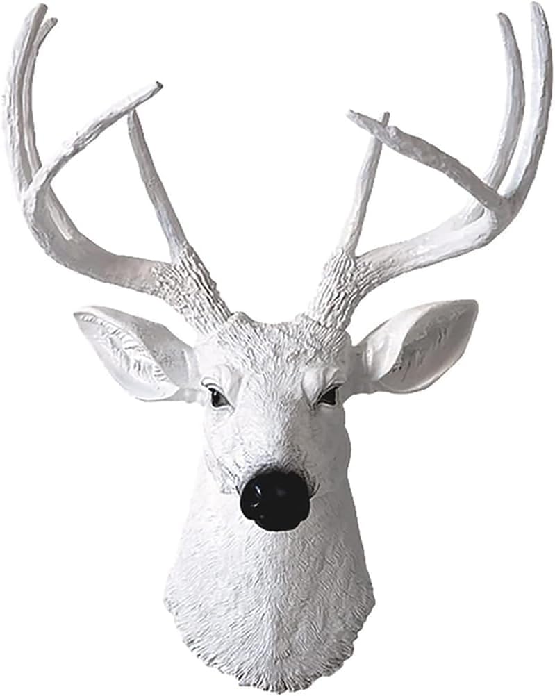 Generico Arredo da Parete con Testa di Cervo, Testata Animale Finta tassidermia, Decorazione da Parete con Scultura di Testa di Cervo, Decorazioni con Cervo per casa - 52,5x39cm