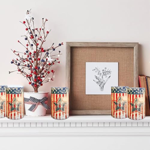 Image of Patriotic Flameless Candles with Timer Remote Set of 3