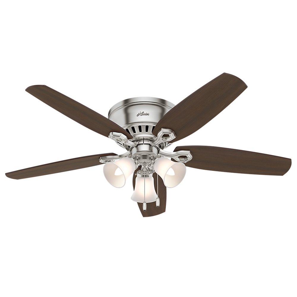 Buy Hunter Fan Company, 53328, 52 inch Builder Brushed Nickel Low