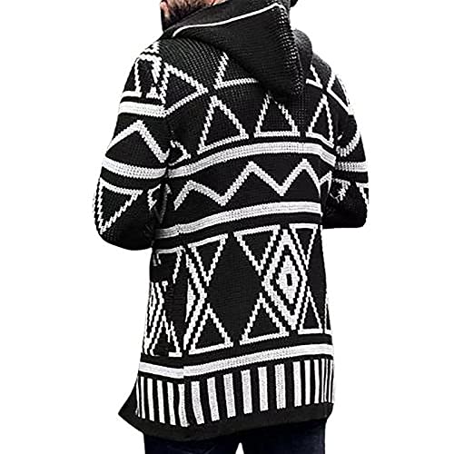 Homisy Cardigan Sweaters For Men,Long Oversized Sweater Long Sleeve Knit Open Front Cardigans Fashion Fall Winter Sweater, B~Black, X-Large #TOP6