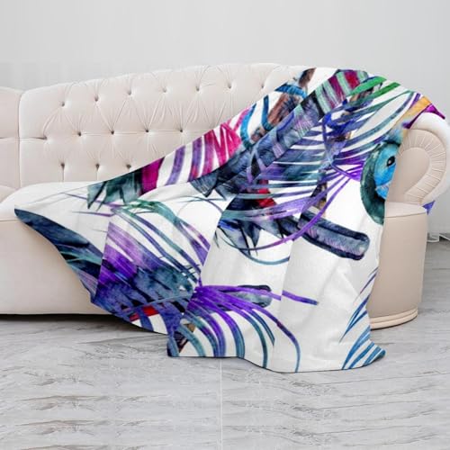 Couverture microfibre 150x130 cm plaid léger toucans pour lit canapé et voyage - 5