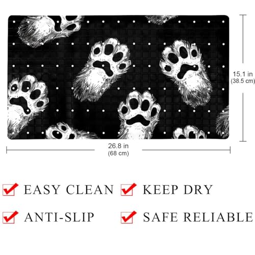 Tapis de bain antidérapant extra long séchage rapide en PVC avec ventouses - 5