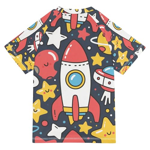 Star Pattern Black Boy Bathing Suit Sun Protection Work Out Clothes Swimwear Beach Tops 3T2