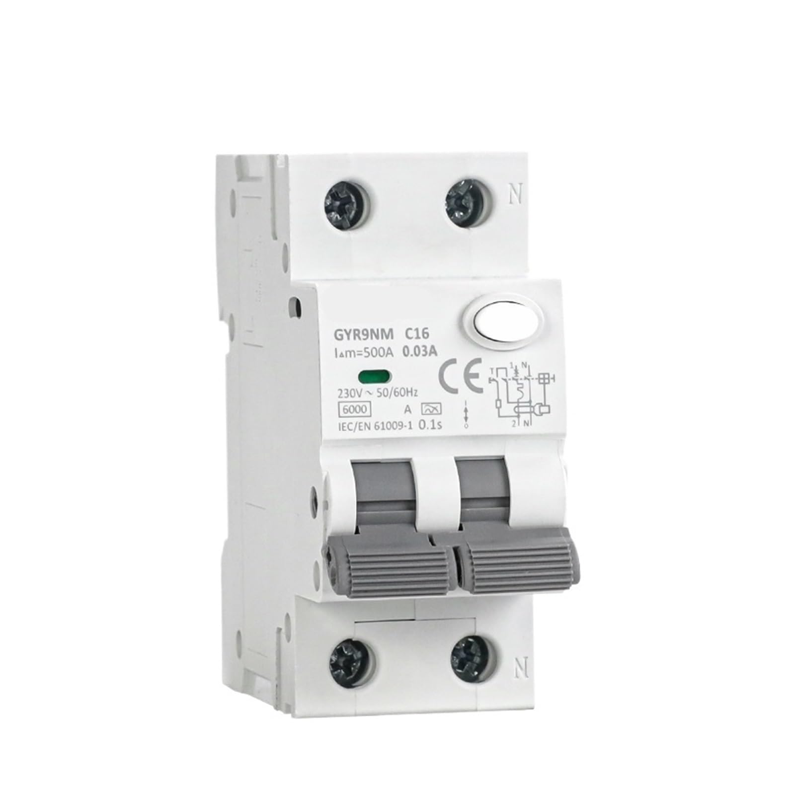 OSHZIKJII Breaker 10A 16A 25A 32A 40A 30mA(2P 32A 30mA)