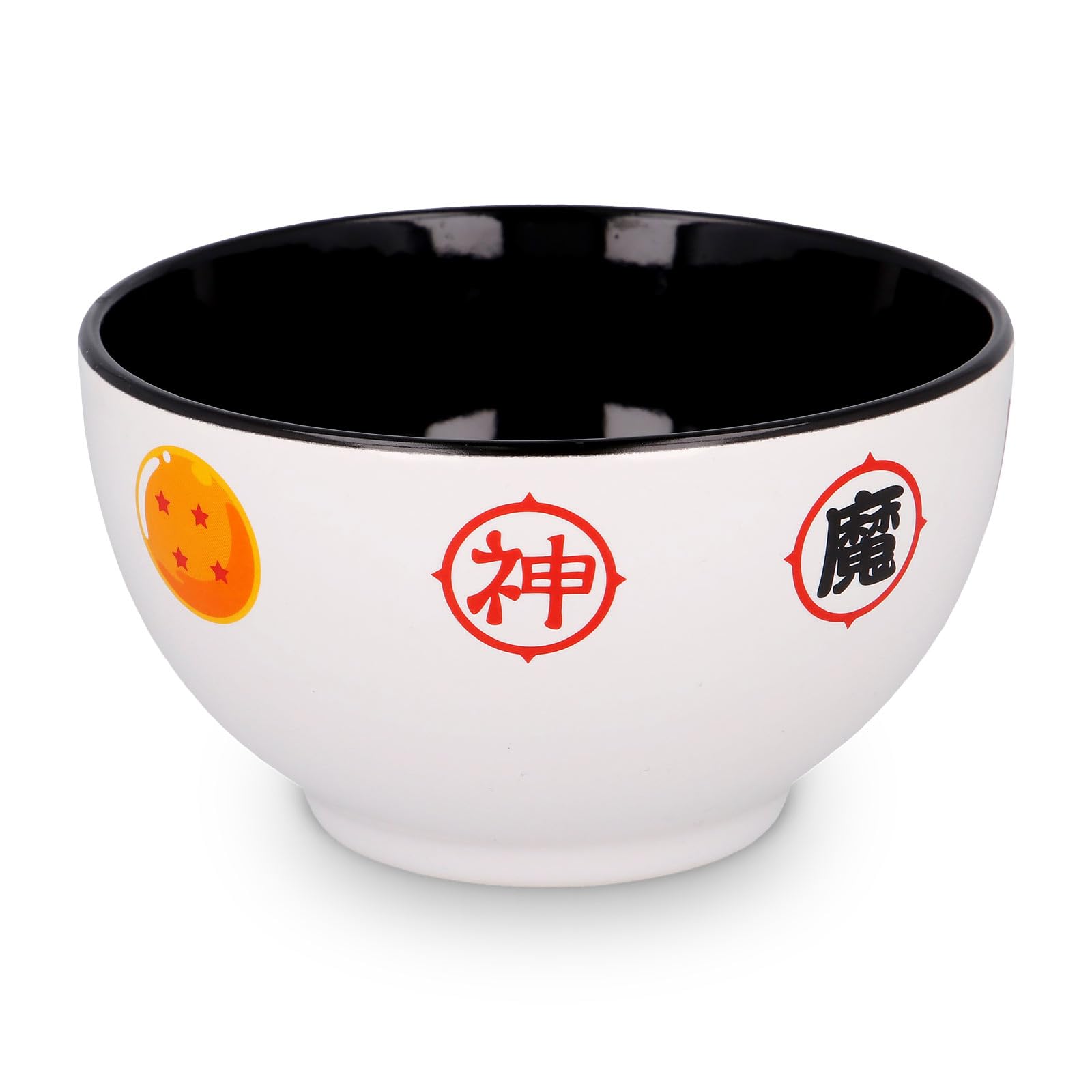 Elbenwald Dragon Ball Bol à céréales Kame Kanji Capsule Corp 600 ml 13 cm Céramique Blanc Noir