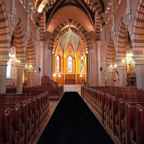 Alfombra negra para pasillo de bodas y ceremonias elegantes en exterior 12m 5