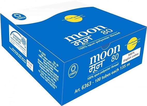 SKYpink Coats Brand Moon Sewing Thread,100 Thread per Box,Each Tube Contain 135 Meter,50 Colour in 1 Box (Each 2 Piece) (9213)