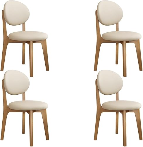 Miniatura 46 de YVYKFZD Juego de sillas de comedor, sillas de cocina de madera maciza, silla de comedor de granja con respaldo curvo, silla tapizada de cuero para