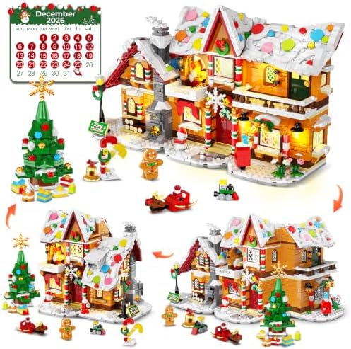3-in-1 Advent Calendar 2026 Gingerbread House Mini Building Set w...
