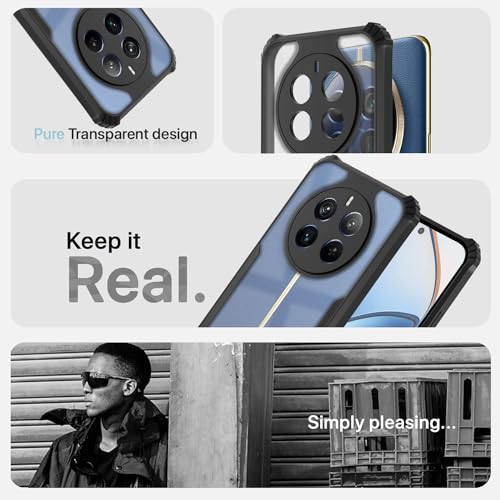 Image of Pikkme Realme 12 Pro 5G / Realme 12 Pro Plus 5G Back Cover | Crystal Clear Transparent Back | Ultra Hyrbid | Full Camera Protection | Raised Edge | Bumper Back Case (Blue)