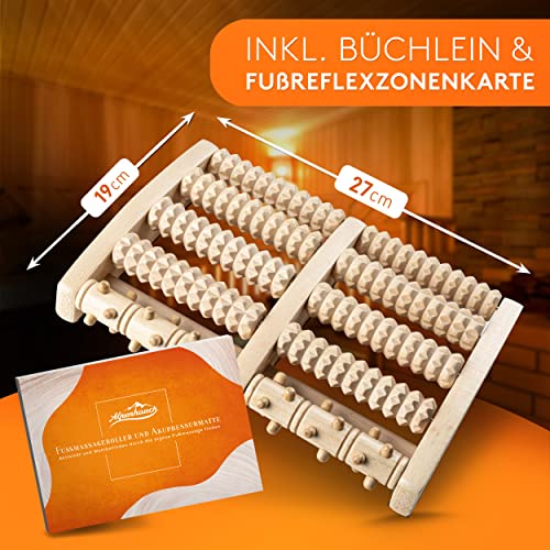 ALPENHAUCH - Fußmassageroller aus Echtholz mit Akupressurmatte - Vitalisierendes Fussmassagegerät mit Noppen - Stimulierender Fußmassage Roller - Fußmassage für Fersensporn & Plantarfasziitis 5