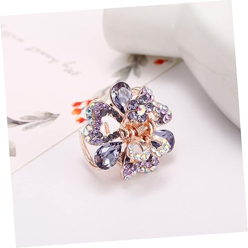 Miniatura 3 de FRCOLOR 4 pinzas de metal para el cabello, pinzas de flores para el cabello, pasadores de diamantes de imitación, pinza de perla, pasador de