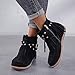 Ankle Cowboy Boots for Women Bohemian Wide Round Toe Chunky Bottom Vintage Suede Tassel Lace Up Western Cowboy Ankle Boots Fashion Pull On Retro Low Heel Mid Calf Dress Shoes with Zipper