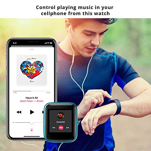Women’s/Men’s Smartwatch for Android/iOS, Fitness Wristband, Full Touchscreen, 5 ATM Waterproof, with Heart Rate Monitor, Sleep Monitor, Stopwatch, Music Control, Sports Watch, Activity Tracker, green - Image 4