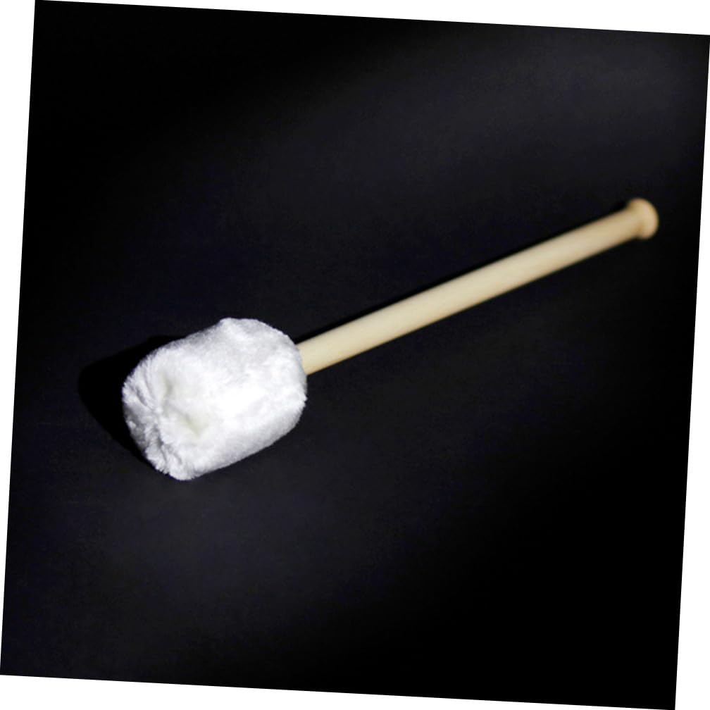 Baqueta con Mango de Madera y Cabeza de Cachemira white, Accesorio Ecológico y Cómodo para Batería en Actuaciones Musicales y Barras