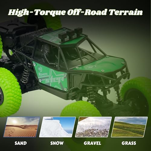 Image of Gooyo GY-104SP Hi-Speed Rechargeable Remote Control Rock Crawler Car with Smoke | 8 Tyres Monster Truck with Spray | 4x4 Off-Road RC Car Toy | Assorted | in-Built Battery | Gift Box Packaging