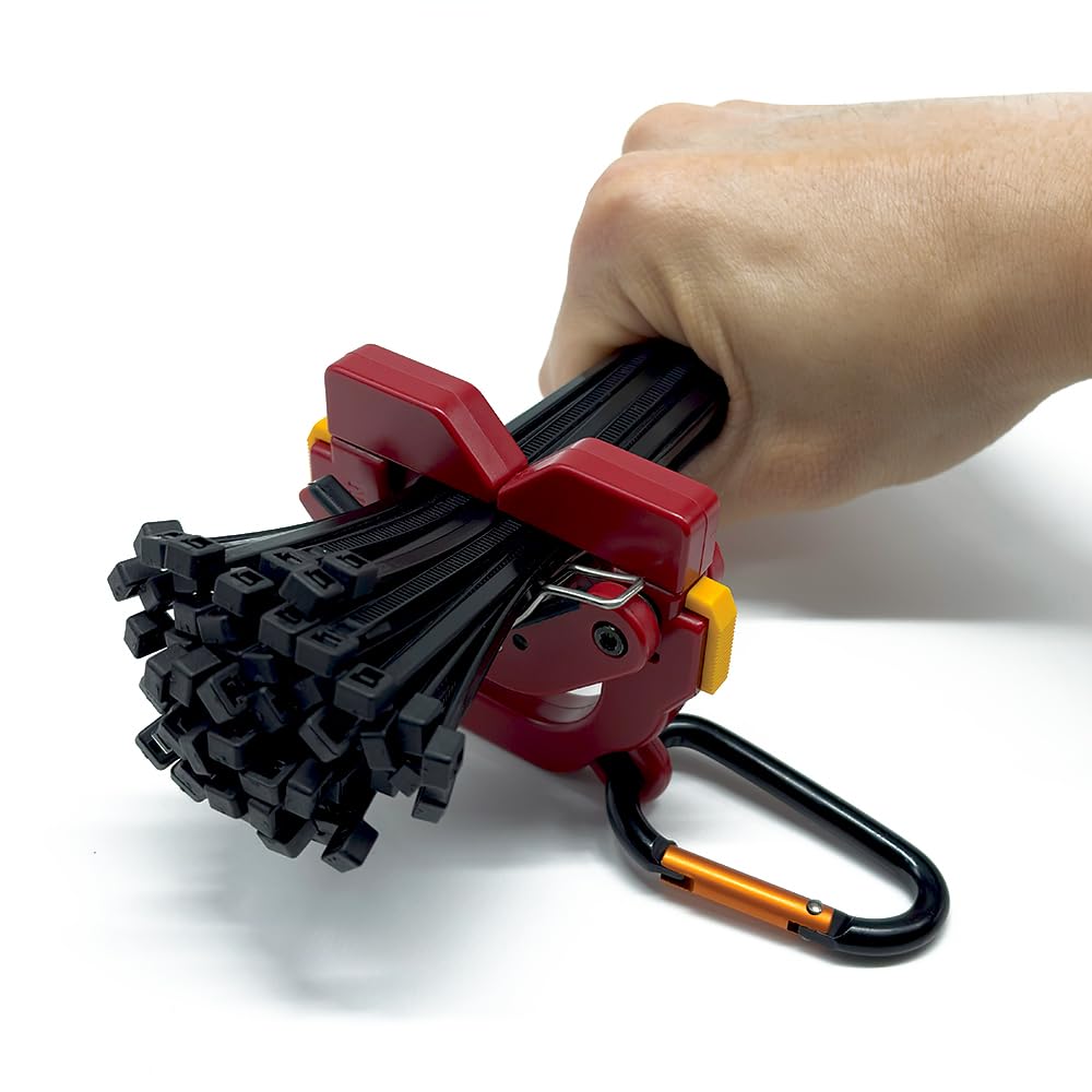 EZ EZEN One Touch Cable Tie Holder/Zip Tie Organizer (Red