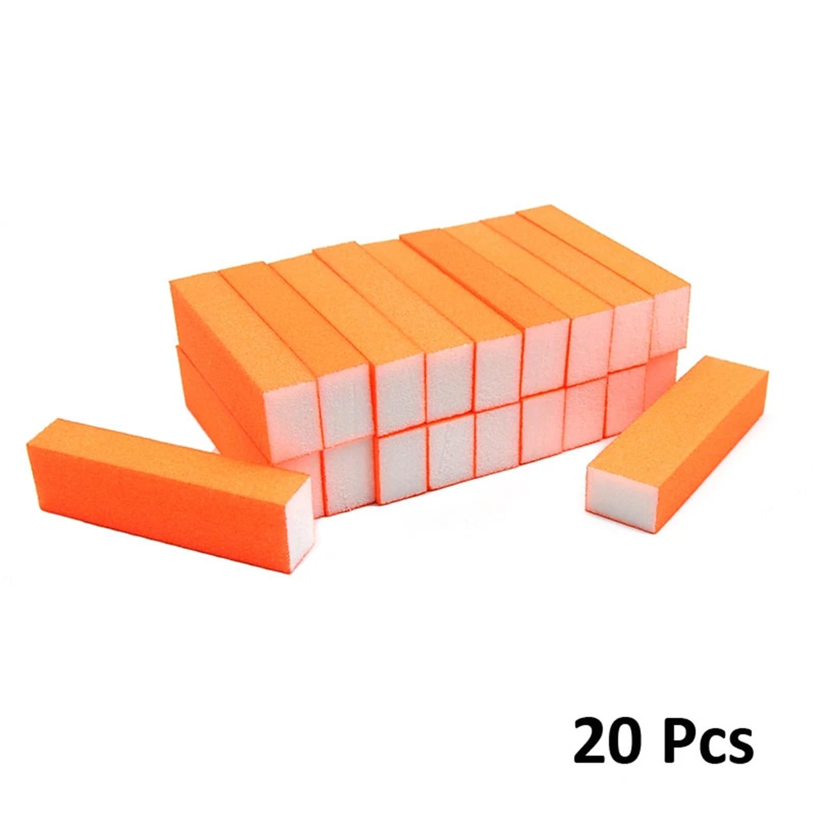 10/20 Stück Schwammnägel Schleifpufferblock Fingernagelschleifen Polieren Nagelfeilen Neon Bunte Maniküre Pediküre Werkzeuge DIY(20 Pcs Neon Orange)